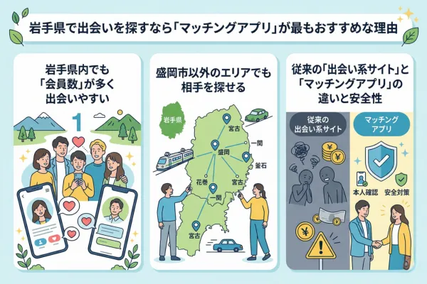 岩手県で出会いを探すなら「マッチングアプリ」が最もおすすめな理由
